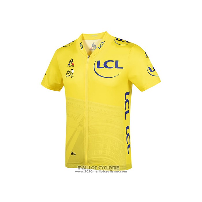 2021 Maillot Cyclisme Tour de France Jaune Manches Courtes et Cuissard